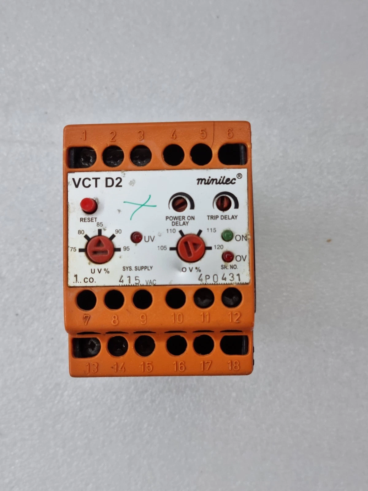 MINILEC VCT D2 MONITORING RELAY 415VAC